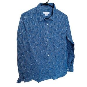Liz Claiborne Button Down Blouse 100% Cotton